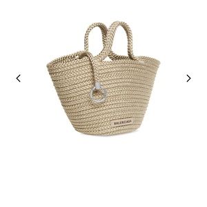Balenciaga Women’s Ibiza Small Basket Bag with Strap in Beige